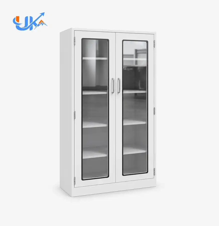 2 Door Full Glass Metallic Cabinet